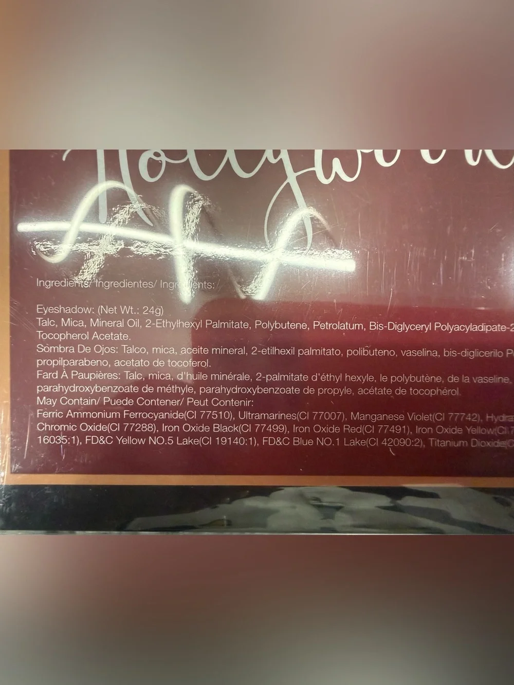 New Profusion Cosmetics Hollywood Script Wall Art in Burgundy and Rose Gold